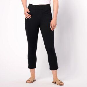 Belle by Kim Gravel Regular Coastal Crop Perfect Ponte Pants - 16